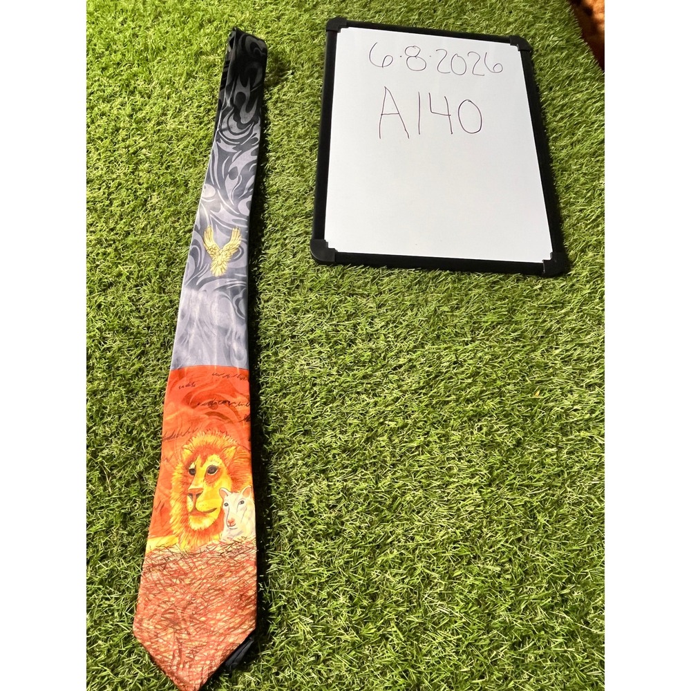 Steven Harris Mens Lion and Lamb Necktie‎ African Jungle Kingdom Wild